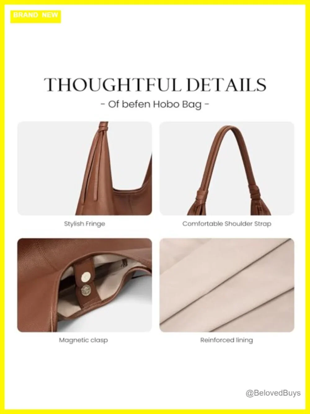 Genuine Leather Slouchy Hobo Bag